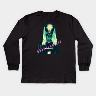 Unapologetic Alien Woman - weirdcore Kids Long Sleeve T-Shirt